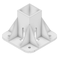MODULAR SOLUTIONS FOOT 45MM X 45MM (4) SIDED FOOT W/11MM FLOOR ANCHOR HOLES